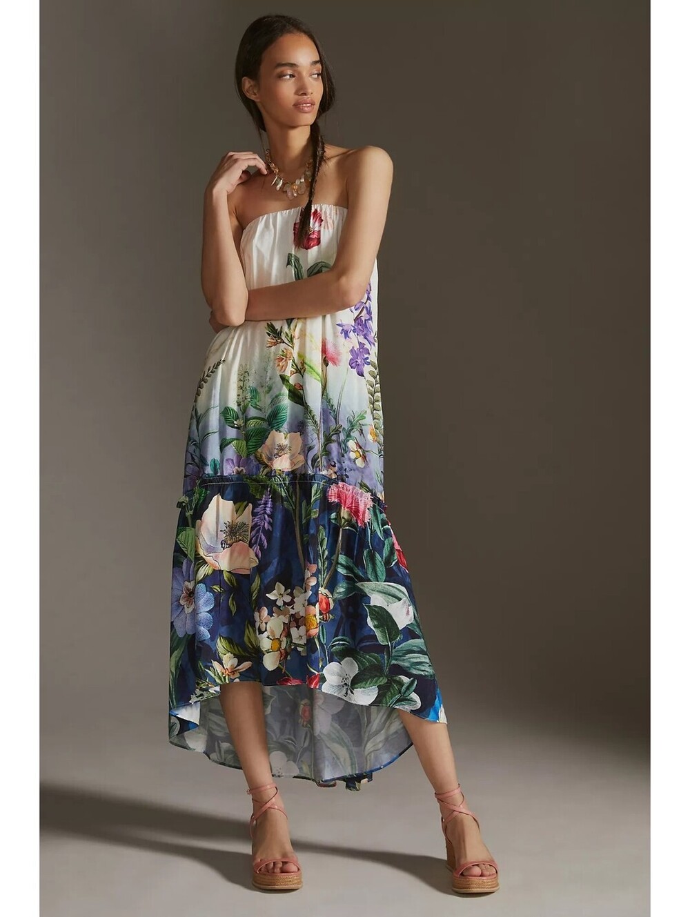 Anthropologie Botanical Floral Tiered Maxi Dress - Size S (NWOT)
